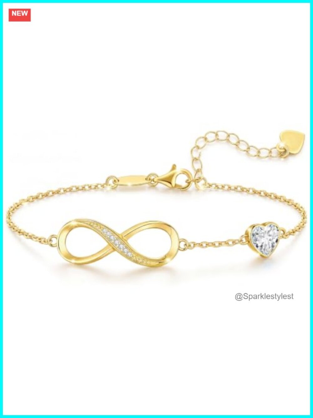 14K Gold Plated Infinity Birthstone Bracelet for Women Adjustable Gift